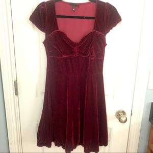 Red velvet dress